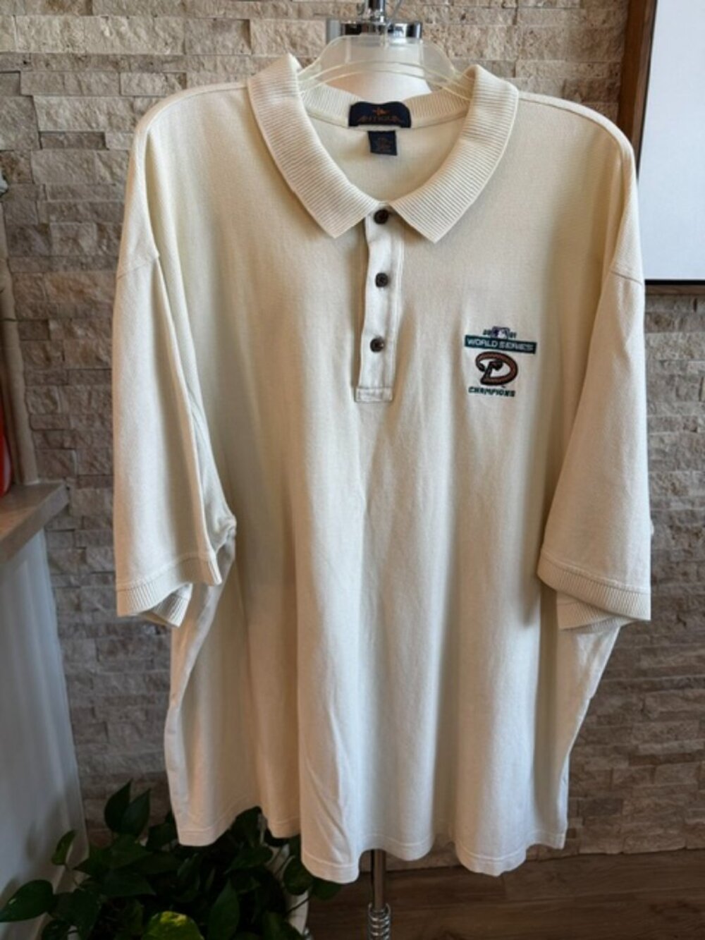 Arizona Diamondback 2001 World Series Creme Polo Shirt XXL